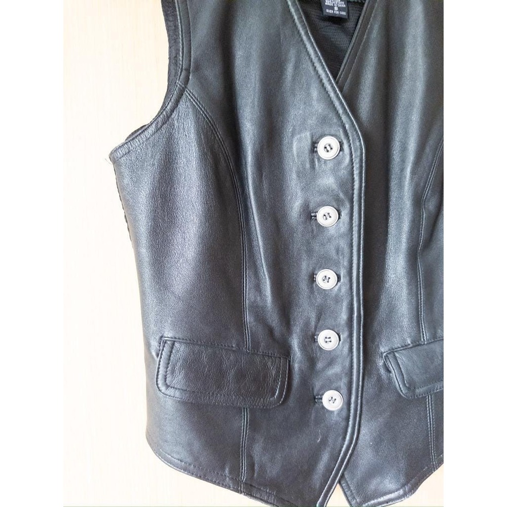 VTG The Limited Black Leather Vest‎ - Picture 2 of 5